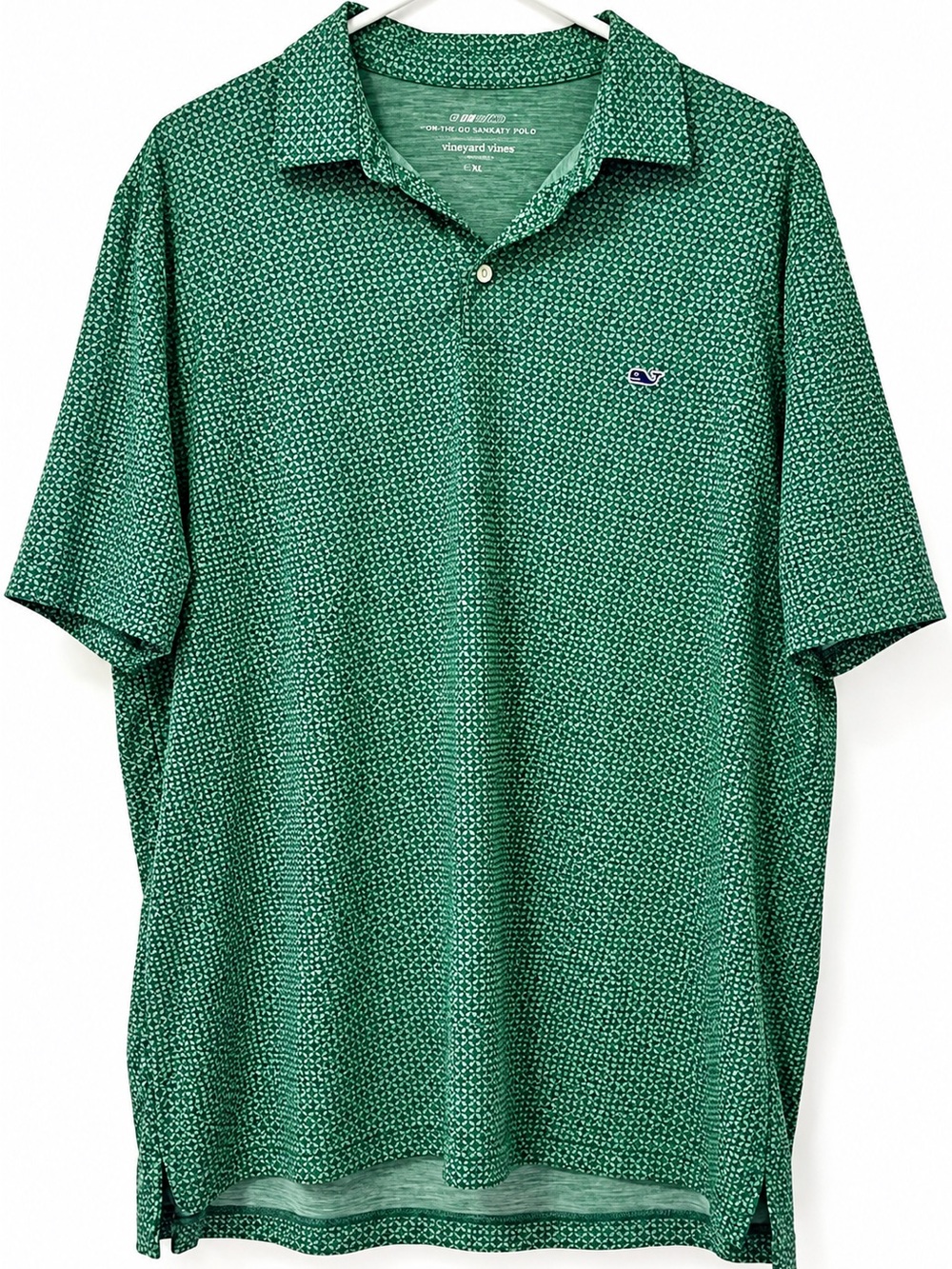 Vineyard Vines On-The-Go Sankaty Polo Mens XL Green Performance Golf Shirt
